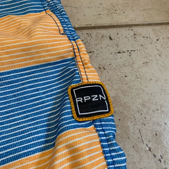 Ripzone Men's Striped Board Shorts Swim Trunks - Blue & Orange- Large - Picture 3 of 9